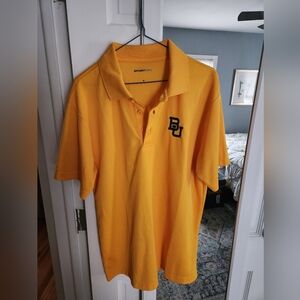 Baylor University, Sport-tek, Gold polo with green BU emblem